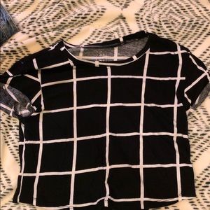 Stripped black and white cropped tee